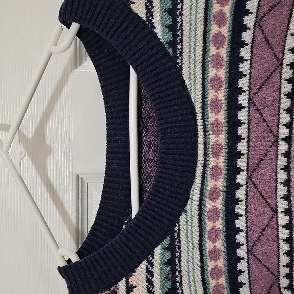 Oversized Striped Multicolor Women's Sweater - Picture 2 of 8